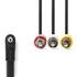 Nedis CVGL22400BK20 audio / video kábel, 3,5 mm, 3x RCA dugó, 2m