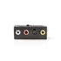 Nedis CVGP31902BK SCART adapter, SCART Férfi | S-Video nő / 3x RCA nő, Nikkelezett,  Kapcsolható, ABS, Fekete, 1 db