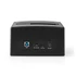 Nedis HDDUSB3210BK HDD / SSD dokkoló, USB 3.2 Gen1, USB Type-A, 2 fiókos,  2,5 / 3,5", USB 3.2 Gen1