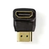 Nedis HDMI adapter, CVGB34901BK HDMI csatl HDMI kimen. Aranyozott 90°-os szögben ABS Fekete 1 db doboz