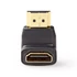 Nedis HDMI adapter, CVGB34901BK HDMI csatl HDMI kimen. Aranyozott 90°-os szögben ABS Fekete 1 db doboz