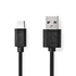 Nedis CCGL60600BK10 USB A - USB C (USB-C) kábel, USB2.0, 15W, hossz 1m