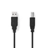 Nedis CCGL60100BK50 USB2.0, USB A - B kábel, 10W, hossz 5m