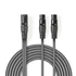 Nedis COTH15025GY15 félprofi XLR audio kábel, XLR 3p dugó - 2 x XLR 3p aljzat, 1.5m, rugalmas