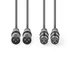Nedis COTH15030GY15 félprofi XLR audio kábel, 2 x XLR 3p dugó - 2 x XLR 3p aljzat, 1.5m, rugalmas