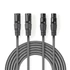 Nedis COTH15030GY50 félprofi XLR audio kábel, 2 x XLR 3p dugó - 2 x XLR 3p aljzat, 5m, rugalmas