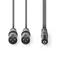 Nedis COTH15310GY30 félprofi XLR audio kábel, 2x XLR 3 tűs dugó | 3,5 mm sztereo jack dugó, 3m