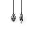 Nedis COTH15120GY100 félprofi audio kábel, 6,35mm mono jack dugó - 3p XLR aljzat, hossz 10m, rugalmas