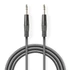 Nedis COTH23020GY30 félprofi audio kábel, 2 x 6,35mm sztereo jack dugó, hossz 3m, rugalmas