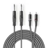 Nedis COTH23320GY50 félprofi audio kábel, 2 x 6,35mm mono jack dugó - 2 X RCA dugó, hossz 5m, rugalmas