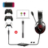 Spirit of Gamer Fejhallgató - PRO-H3 Red (MultiPlatform, mikrofon, 3.5mm jack, hangerőszabályzó, 2m kábel, piros)