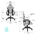 Spirit of Gamer szék - ARENA Light Grey (állítható magasság; párnázott kartámasz; PU; max.120kg-ig, világos-szürke)