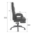 Spirit of Gamer szék - MUSTANG Black (állítható dőlés/magasság; kihajtható lábtartó; max.120kg-ig, fekete)