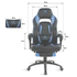 Spirit of Gamer szék - MUSTANG Blue (állítható dőlés/magasság; kihajtható lábtartó; max.120kg-ig, kék)
