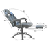 Spirit of Gamer szék - MUSTANG Blue (állítható dőlés/magasság; kihajtható lábtartó; max.120kg-ig, kék)