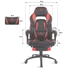 Spirit of Gamer szék - MUSTANG Red (állítható dőlés/magasság; kihajtható lábtartó; max.120kg-ig, piros)