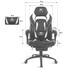 Spirit of Gamer szék - MUSTANG White (állítható dőlés/magasság; kihajtható lábtartó; max.120kg-ig, fehér)